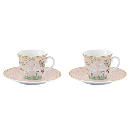 Tazzine caffè Jardin de Reves Easy Life in porcellana con decori floreali