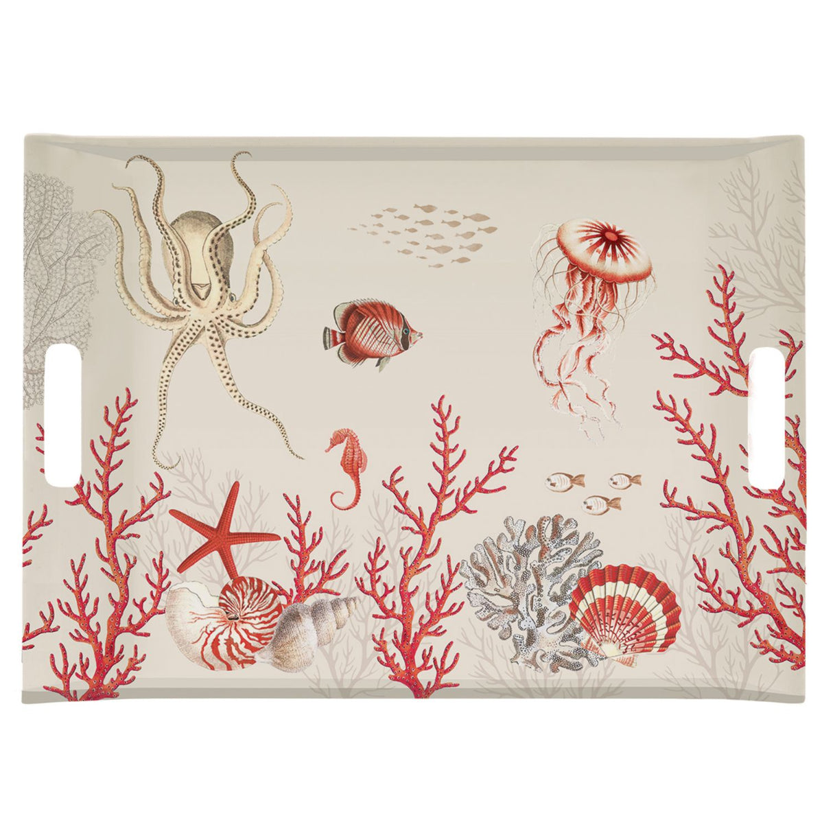 EASY LIFE Coral Reef Tray with Handles 38x27cm Melamine