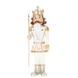 Schiaccianoci soldatino Timstor in poliresina bianco e oro 22 cm