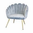Poltrona Conchiglia Brandani in velluto avio con gambe oro metal