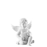 Statuina Angelo con Cuore Rosenthal in porcellana bianca opaca 12 cm