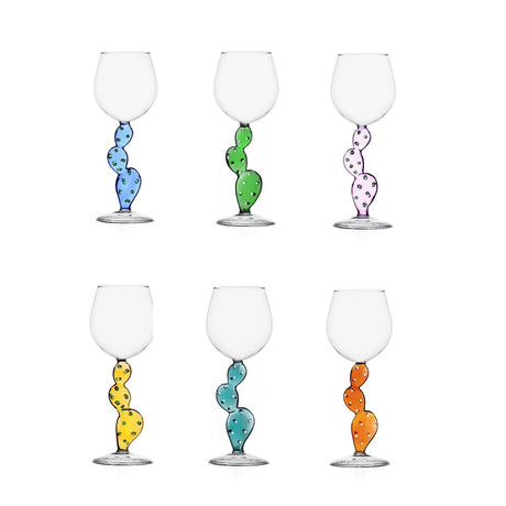 Set 6 calici acqua Desert Plants Ichendorf in vetro borosilicato colorato