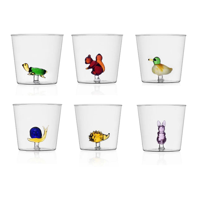 Set 6 bicchieri Animal Farm Ichendorf in vetro borosilicato 350ml