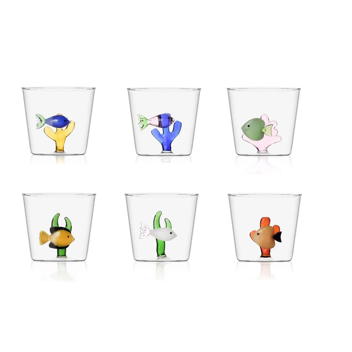 Set 6 bicchieri Marine Garden Ichendorf in vetro borosilicato 8 cm