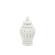 Vaso Ming Cross Abhika in ceramica bianca traforata 28 cm
