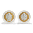 Piatti decorativi Lladrò Lakshmi e Ganesha in porcellana opaca con bordo oro