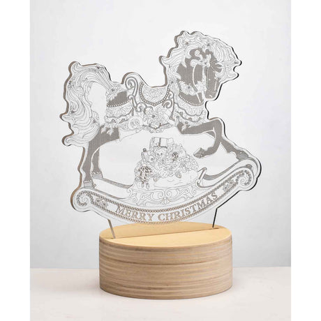 Cavallo a dondolo Noel Lamart in PMMA trasparente con LED 17,5 cm