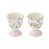 Set 2 portauovo Happy Easter Easy Life in porcellana decorata 6,5 cm