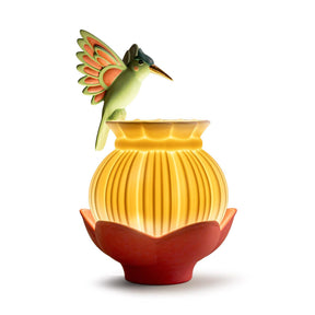 Lampada da tavolo Utopical Lladrò in porcellana con colibrì e LED