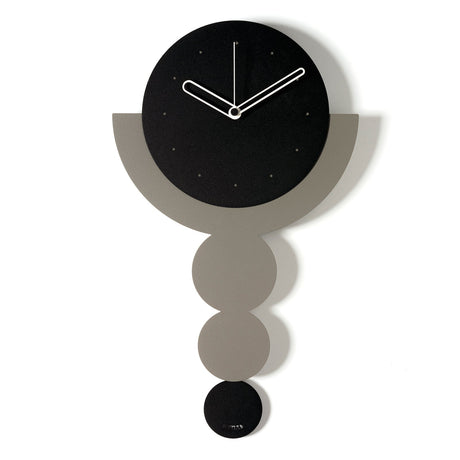 Orologio a pendolo Trilogy Arti e Mestieri in ferro nero fango 49x29 cm