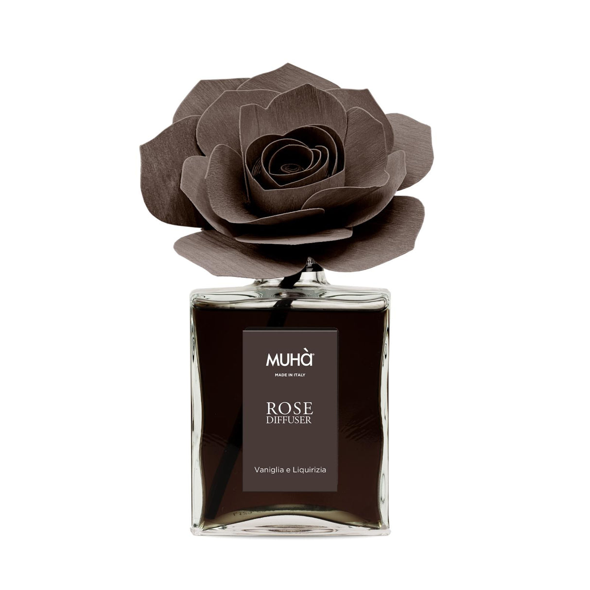 Diffusore a bastoncini Muha Rosa con fiore decorativo 200ml