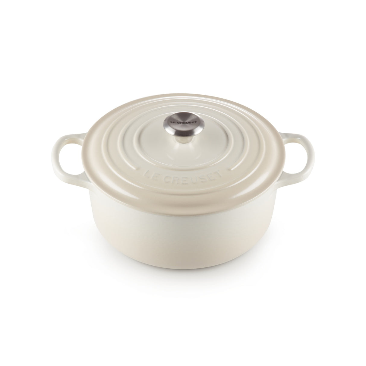 LE CREUSET Cocotte Round Evolution 26cm Glazed Cast Iron Meringue