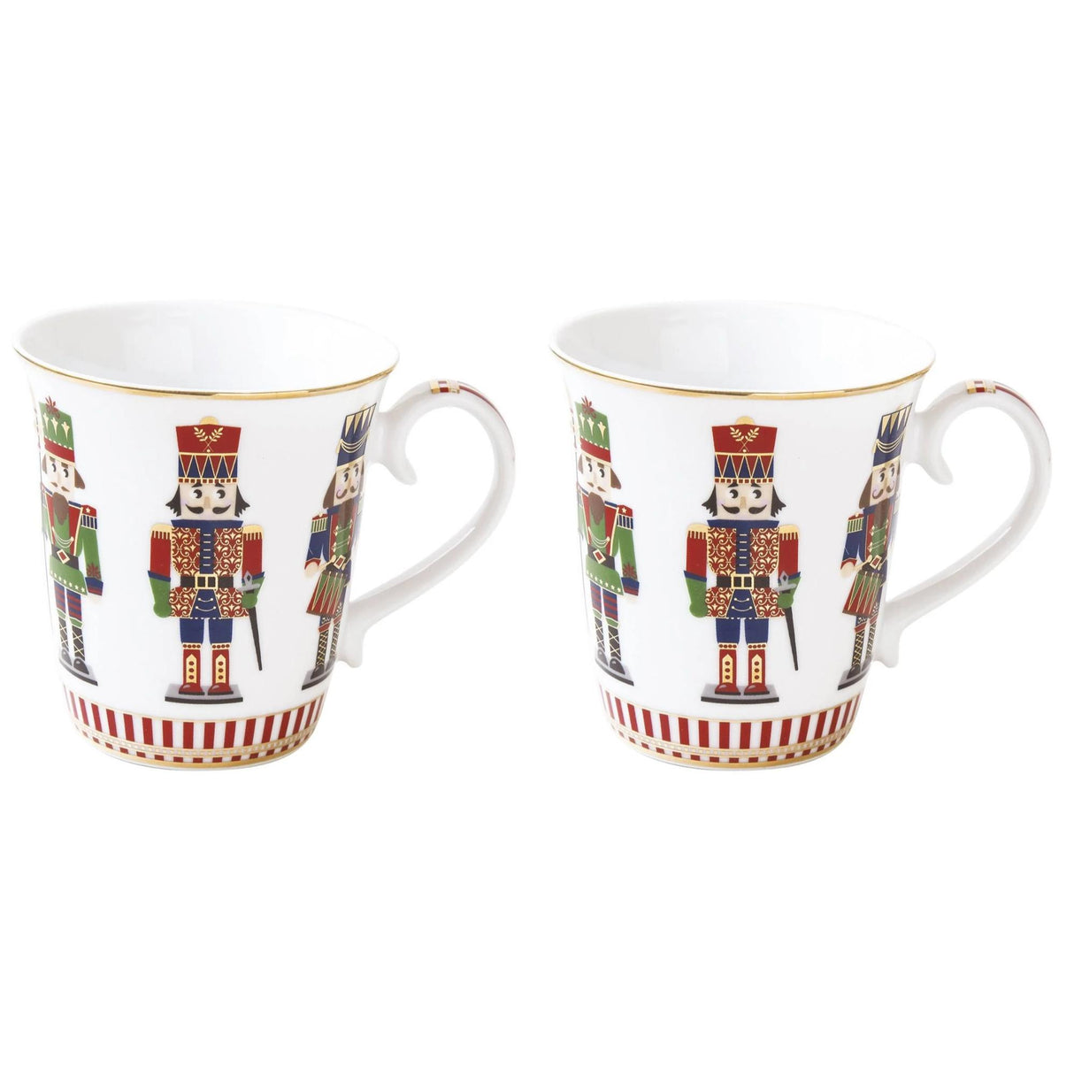 Set 2 tazze mug Nutcracker Easy Life in porcellana con soldatini 275 ml