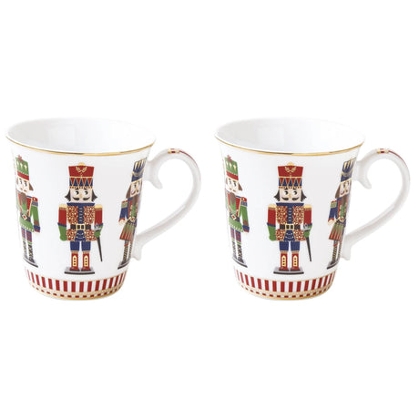 Set 2 tazze mug Nutcracker Easy Life in porcellana con soldatini 275 ml
