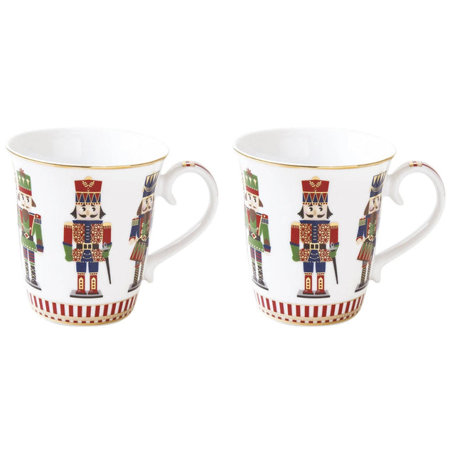 Set 2 tazze mug Nutcracker Easy Life in porcellana con soldatini 275 ml
