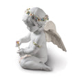 Statuina Angelo Cherubino dell'Amore Lladrò in porcellana 36x28 cm