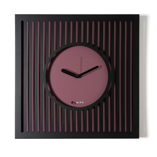 Orologio da parete Tiffany Arti e Mestieri in ferro nero viola 50x50 cm