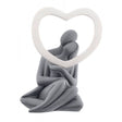 Scultura coppia con cuore Bongelli Preziosi in marmorino grigio 13 cm