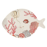 Vassoio Coral Reef Easy Life in porcellana decorata 31x21,5 cm
