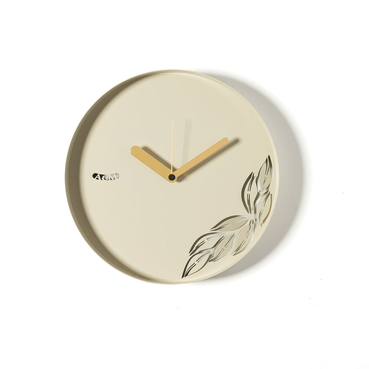 Orologio minimal Alba Arti e Mestieri in ferro color crema 30x30 cm
