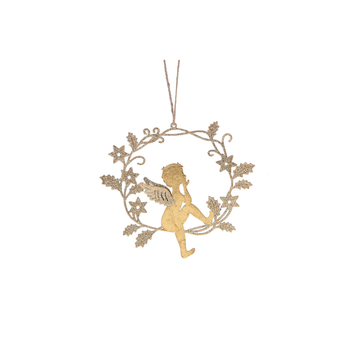 Pendaglio Angelo con Coroncina Bianchi Dino in metallo dorato 16 cm