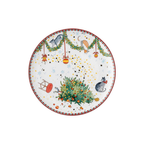 Piatto dolce Hutschenreuther in porcellana con decori natalizi 22 cm