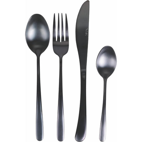 Set posate Drop Villa D'Este Home Tivoli acciaio nero satinato 24 pezzi
