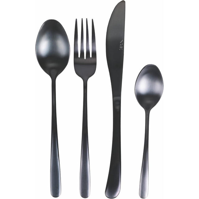 Set posate Drop Villa D'Este Home Tivoli acciaio nero satinato 24 pezzi