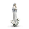 Statua Madonna dei Fiori Lladrò in porcellana decorata 33x14 cm