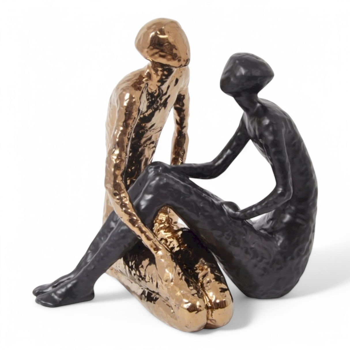 Scultura coppia stilizzata Drimmer in ceramica nera 40x40 cm