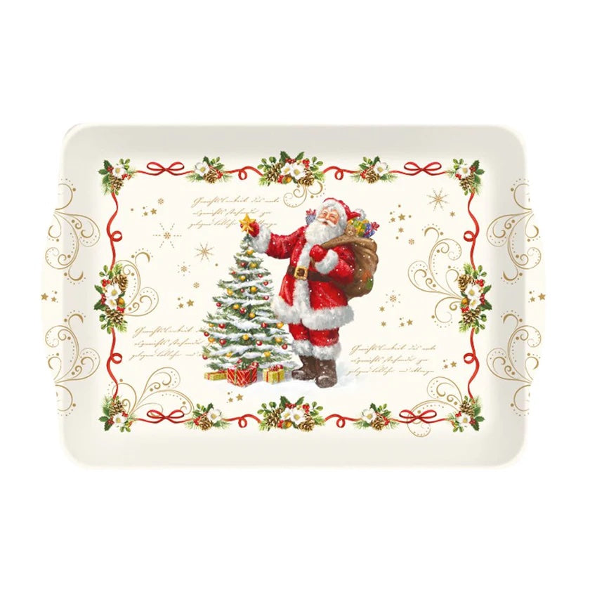 Vassoio con manici Easy Life in melamina decoro natalizio 33x22 cm
