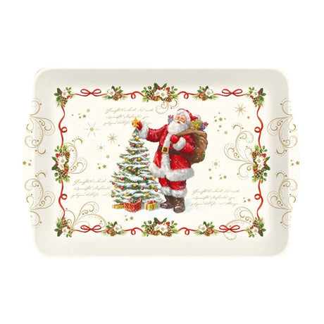 Vassoio con manici Easy Life in melamina decoro natalizio 33x22 cm