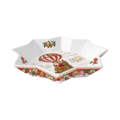 Vassoio tondo Christmas Memories Easy Life in porcellana 25 cm