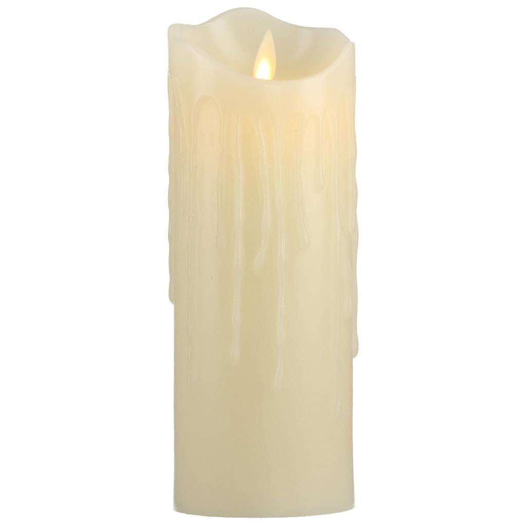 Candela natalizia Timstor in cera con luce LED 7,5x20 cm