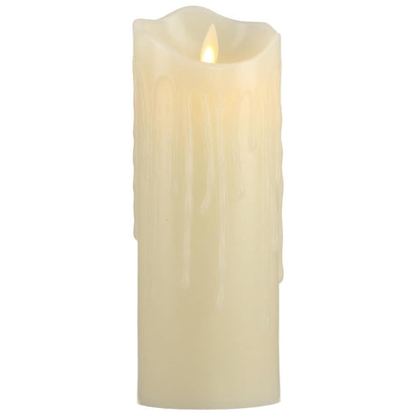 Candela natalizia Timstor in cera con luce LED 7,5x20 cm