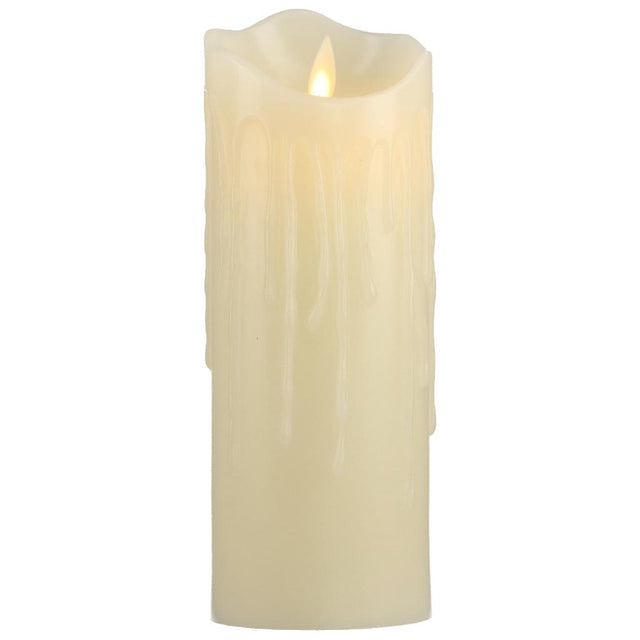 Candela natalizia Timstor in cera con luce LED 7,5x20 cm