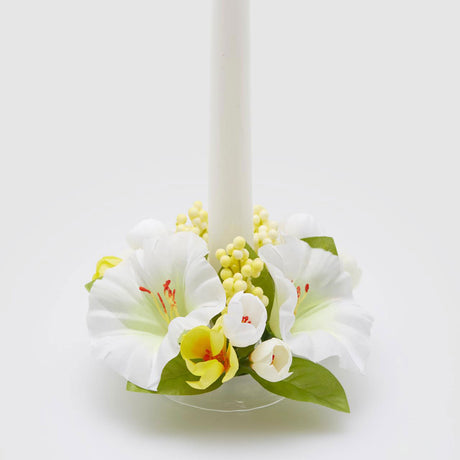 Girocandela Petunia EDG in plastica bianca diametro 16 cm