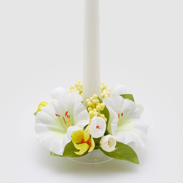 Girocandela Petunia EDG in plastica bianca diametro 16 cm
