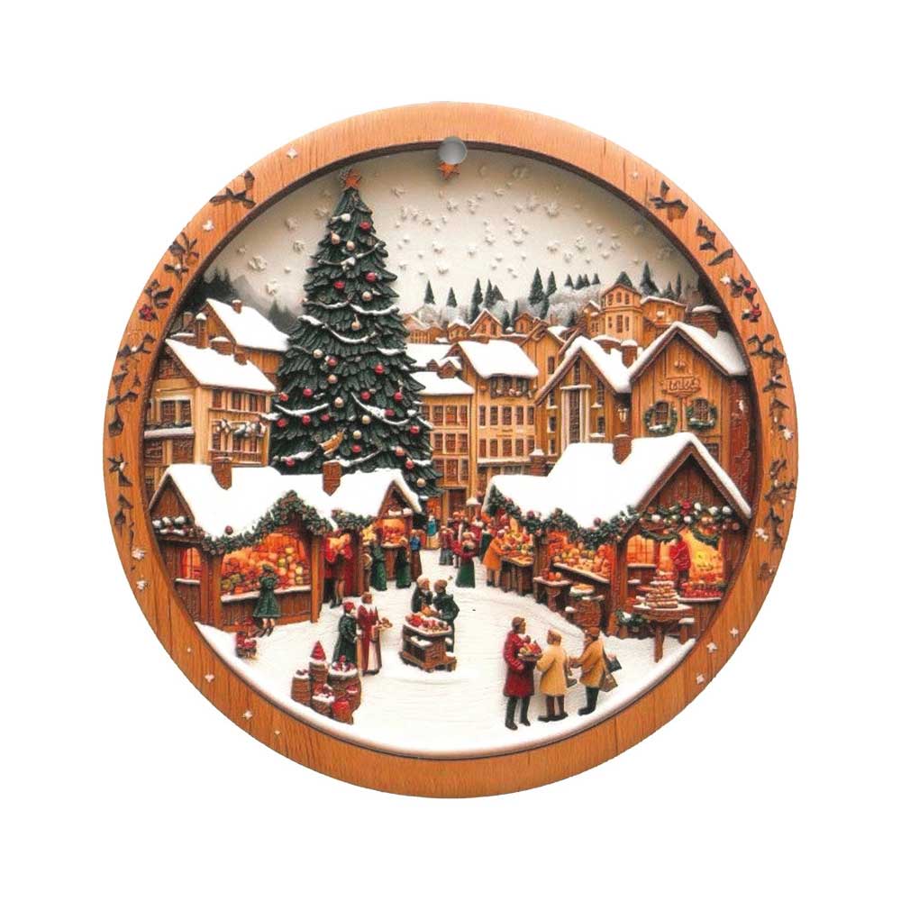 Sottopentola Bianco Natale Brandani in ceramica e base in sughero 20 cm