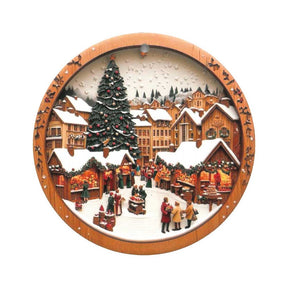 Sottopentola Bianco Natale Brandani in ceramica e base in sughero 20 cm