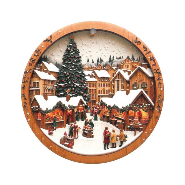 Sottopentola Bianco Natale Brandani in ceramica e base in sughero 20 cm