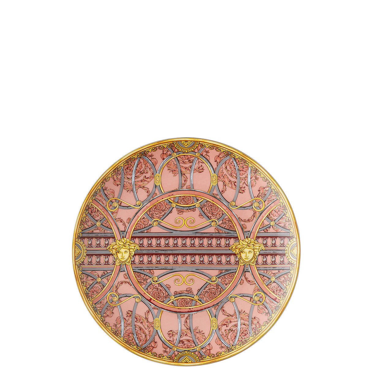 Piattino Scala Palazzo Versace in porcellana rosa 17 cm