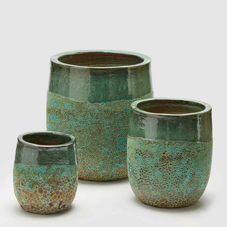Vaso porta piante Saigon EDG in ceramica turchese 23x20 cm