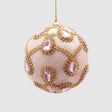Sfera di Natale EDG in velluto rosa con gemme decorative 10 cm