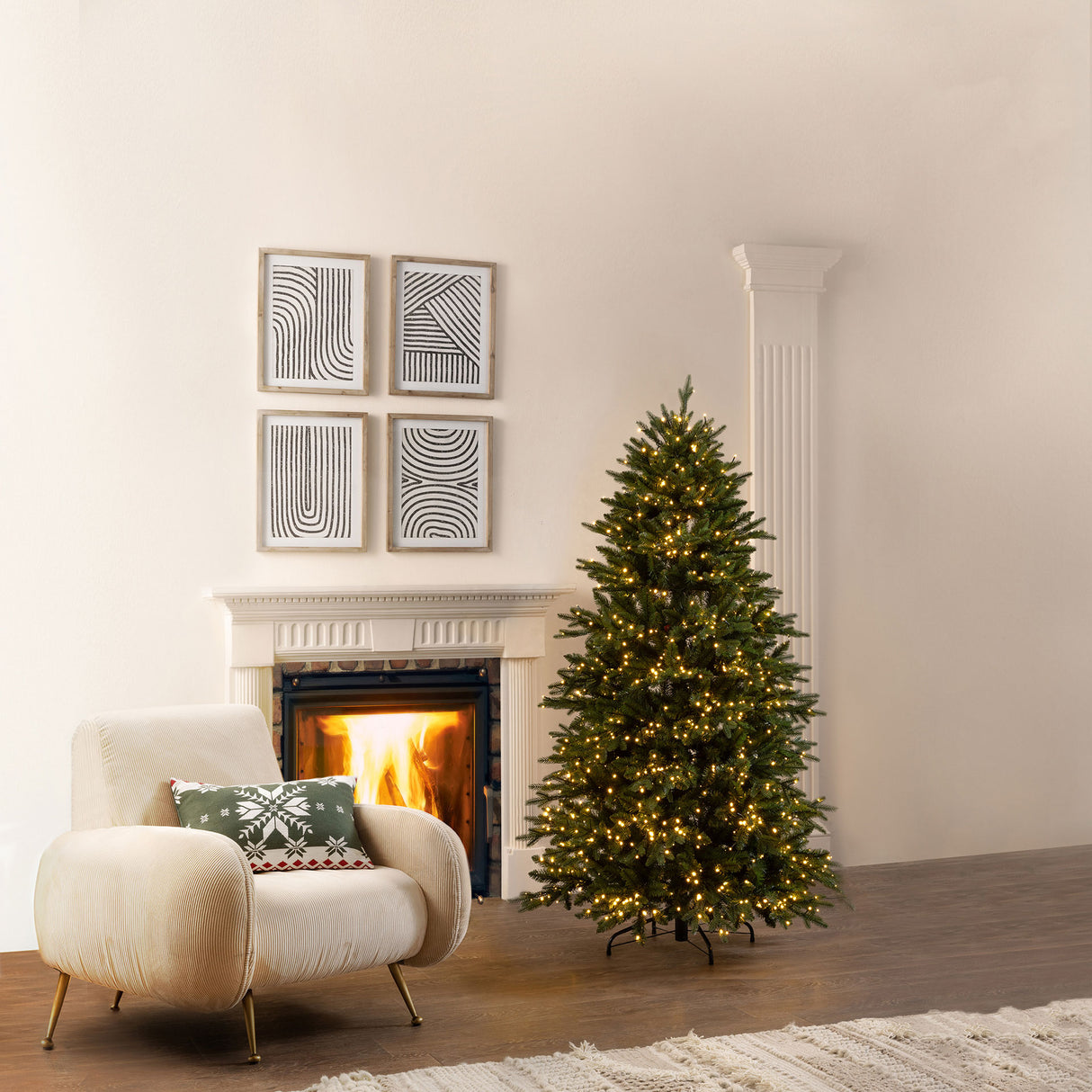 Albero di Natale Pino Cristallo EDG in polietilene con LED 180x112 cm