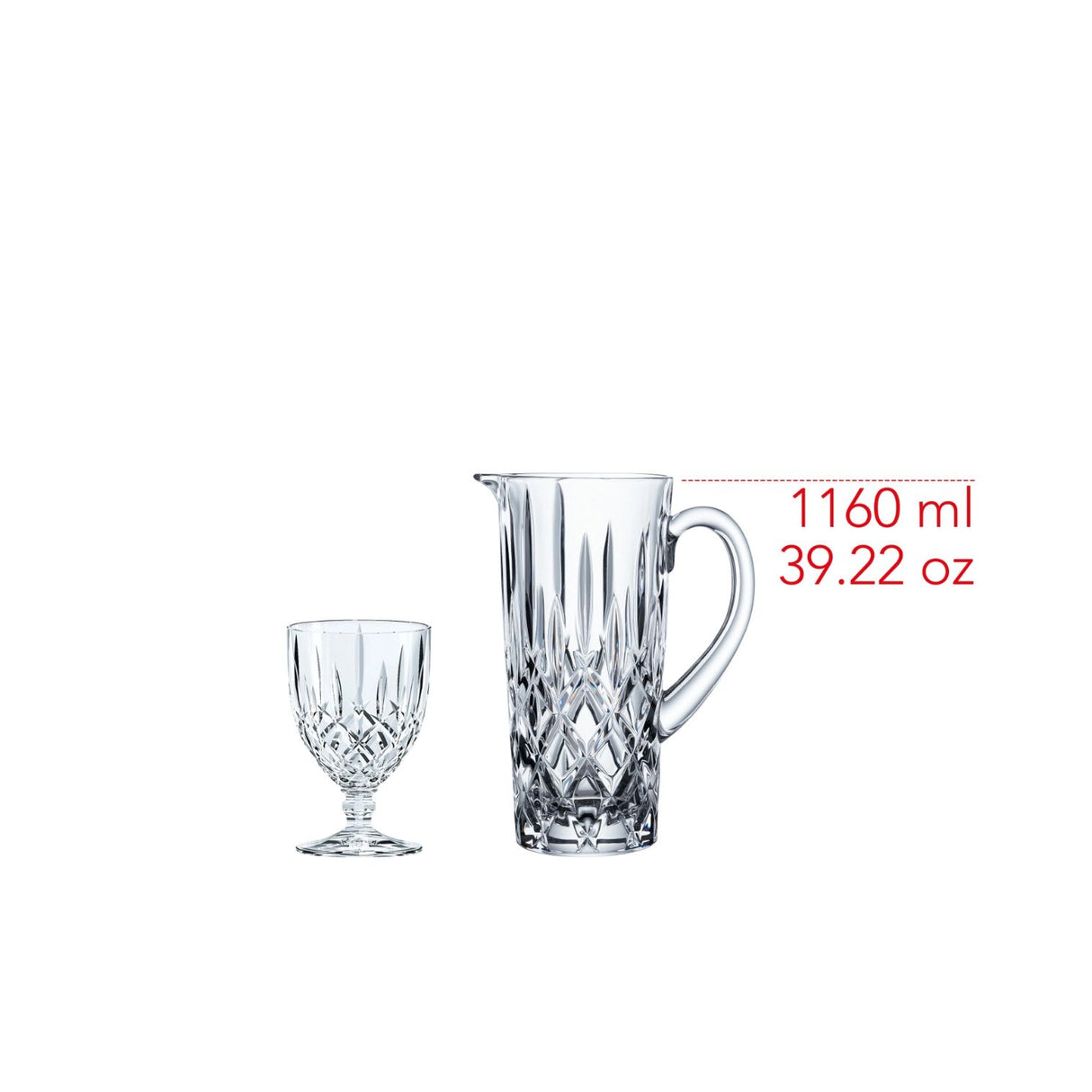 NACHTMANN Noblesse Brocca Caraffa 1L con 4 Calici 350ml Cristallo