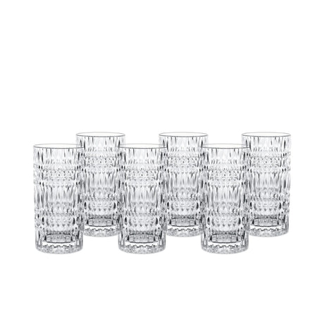 Set 6 bicchieri Long Drink Nachtmann Ethno in cristallo sfaccettato 422 ml