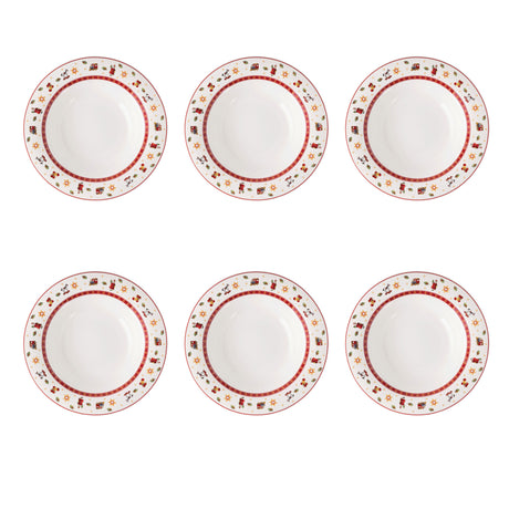 Piatto fondo Toy's Delight Villeroy & Boch in porcellana decoro natalizio 23 cm
