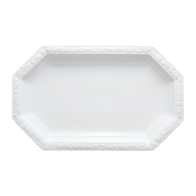Piatto ovale Maria Rosenthal in porcellana bianca con bordo sagomato 38,5 cm