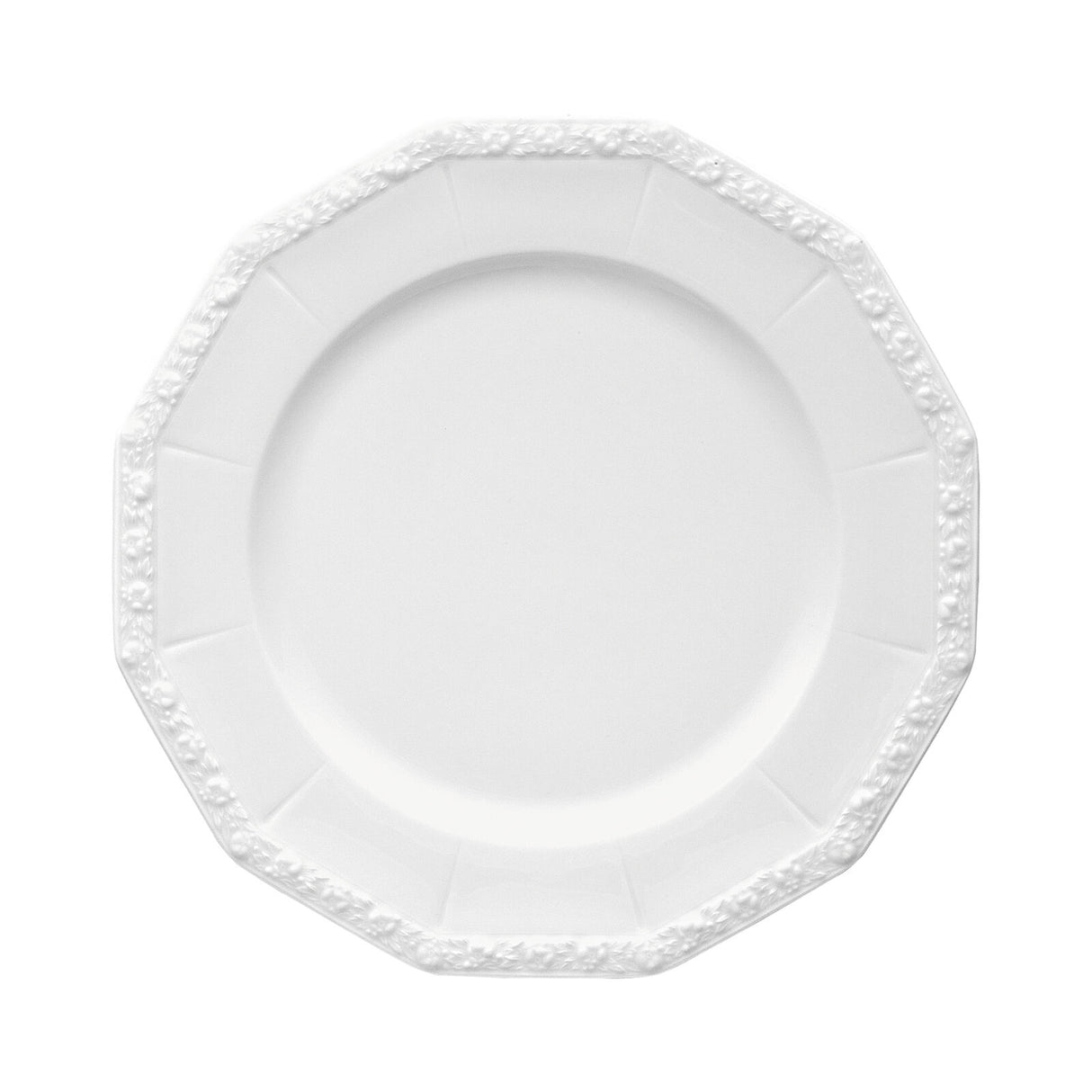 Piatto segnaposto Rosenthal Maria in porcellana bianca ottagonale 31 cm